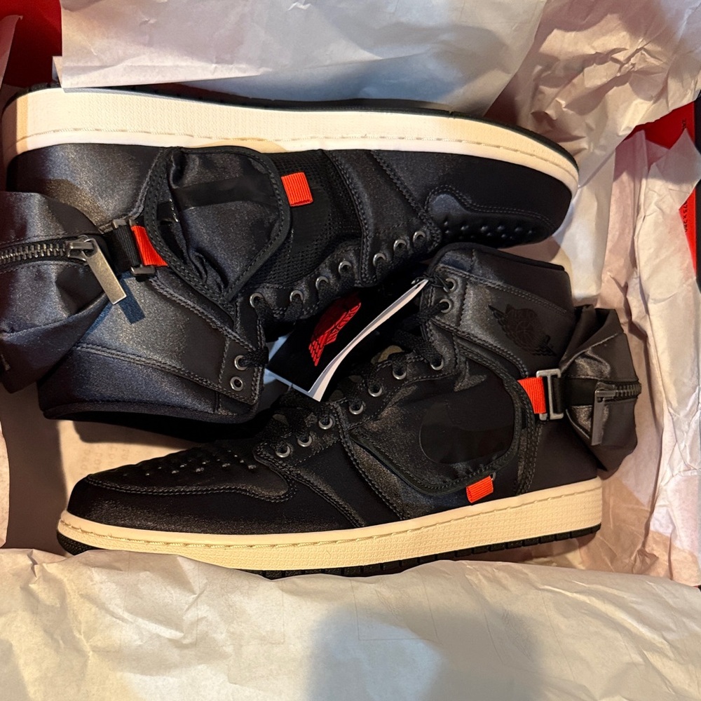 Nike Black High-Top Sneakers with Orange Accents